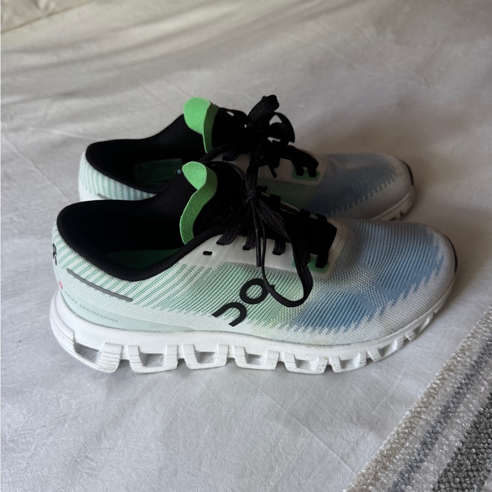 On Running Black and Green Athletic Shoes